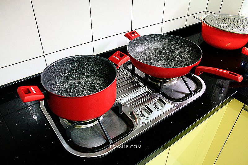 義大利MONETA天然紅石系列雙鍋組(炒鍋32cm+湯鍋24cm)，萍子推薦固鋼不沾鍋