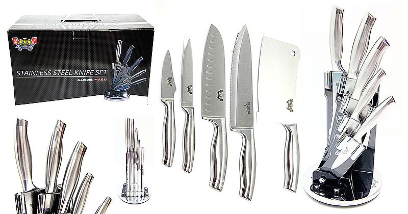 固鋼一體成型不鏽鋼刀kitchen knife，超高CP值五刀七件具組，主婦新嫁娘都要有的一套刀具