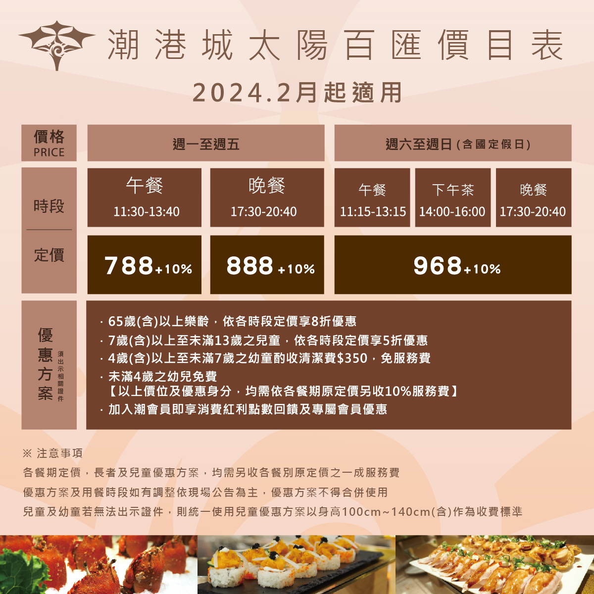 【台中美食】潮港城太陽百匯2024，破百道餐點不用千元吃到飽，10-12月釜山海鮮季強勢登場，台中buffet期間限定鐵板海鮮、韓流美食不容錯過，潮港城國際美食館，潮港城太陽百匯6折，四人同行活動送「巨無霸檸檬泰國蝦」